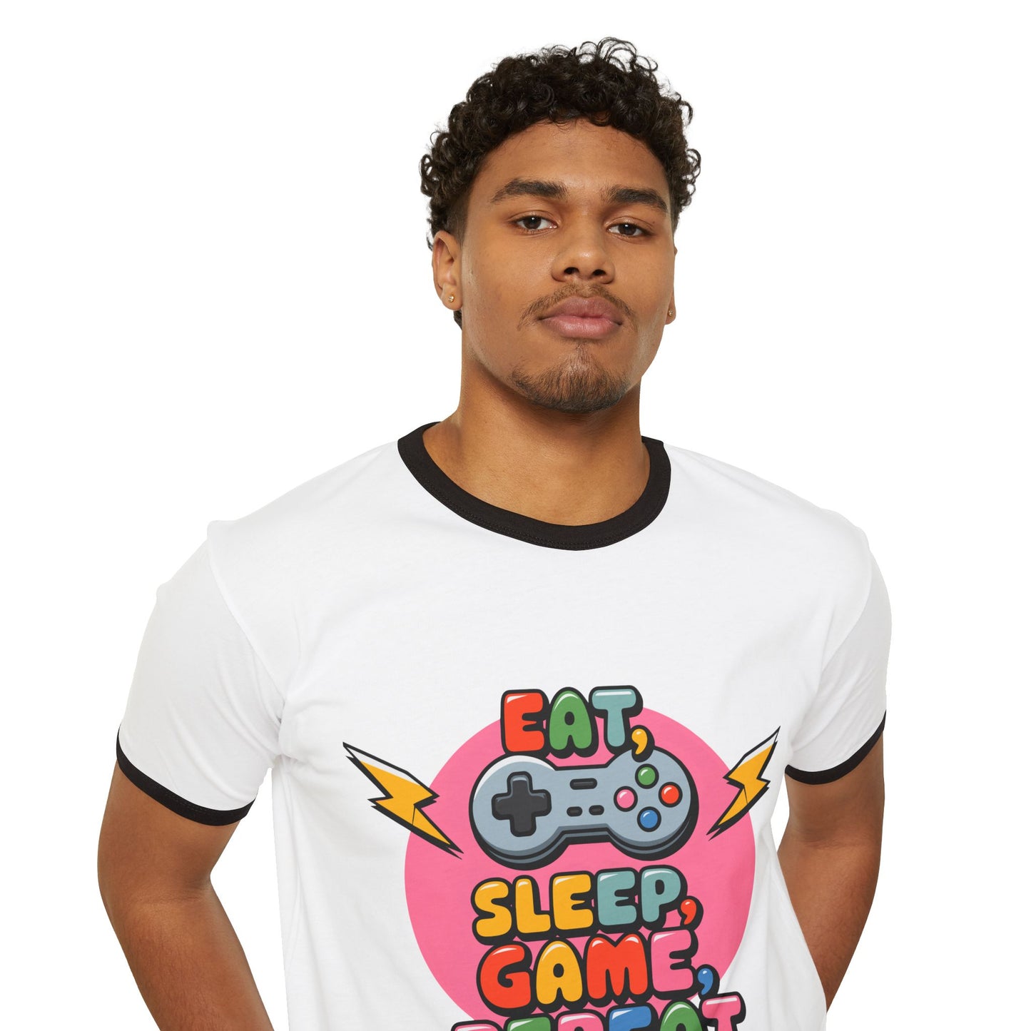 Eat Sleep Game Repeat, Cool Gamer Gift, Casual Tee, Unisex Cotton Shirt, Video Game Apparel, Trendy Streetwear